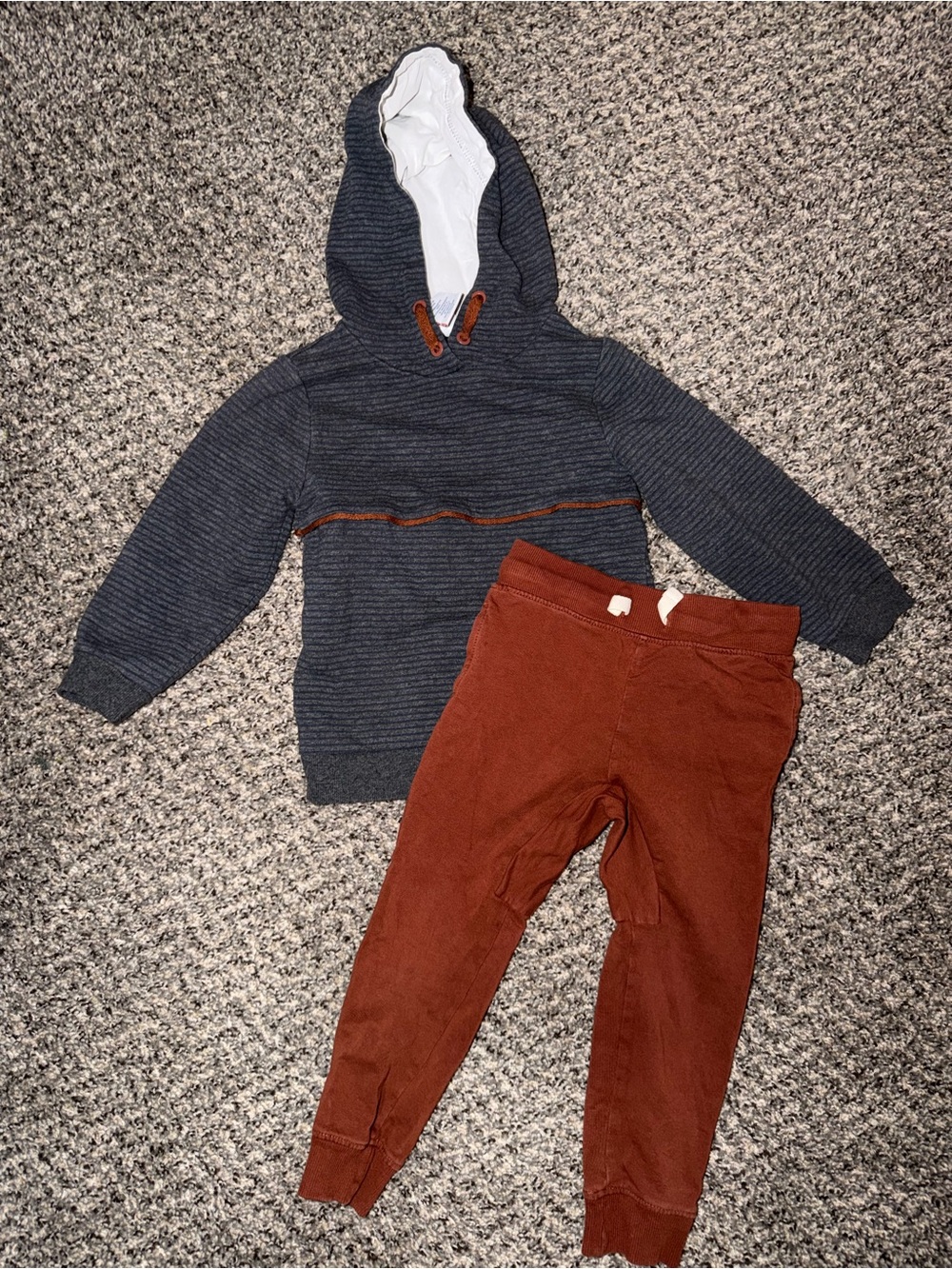 Kids Cozy Rust Jogger Pants - Brown - Picture 1 of 1